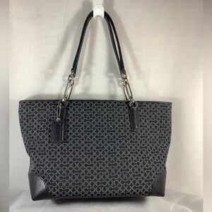 COACH Madison Black Needlepoint 26767 Tote Shoulder Handbag